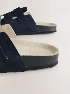 marine - sabots en cuir avec semelle plantaire