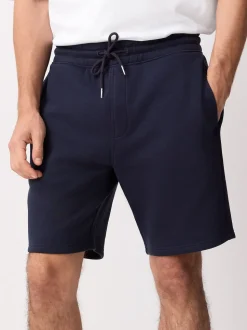 marine - Short à poche zippée en jersey brossé