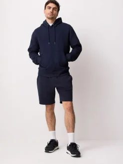 marine - Short à poche zippée en jersey brossé