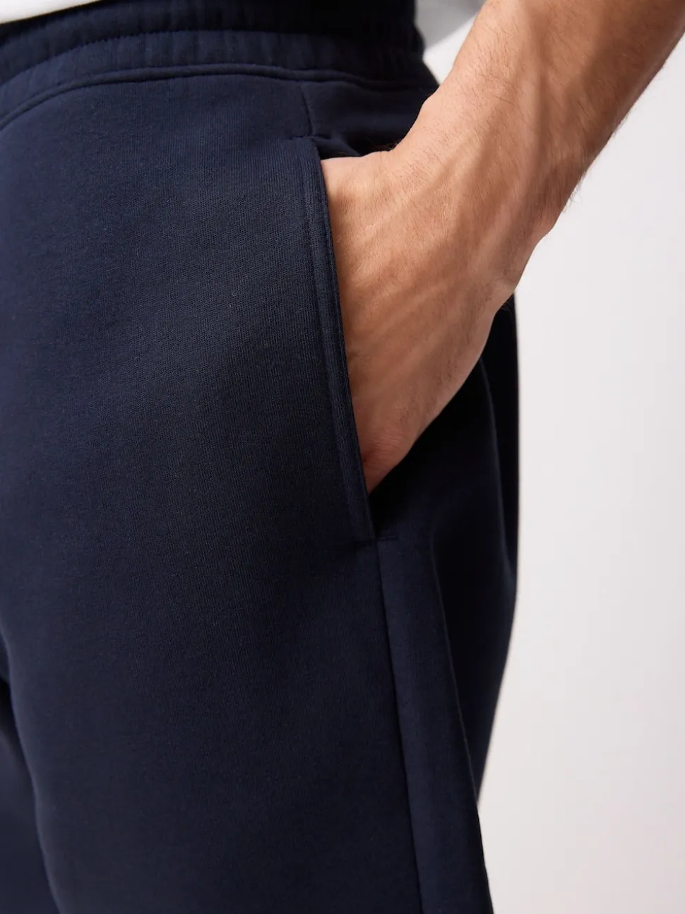 marine - Short à poche zippée en jersey brossé