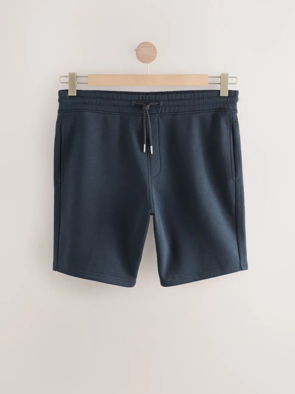 marine - Short à poche zippée en jersey brossé
