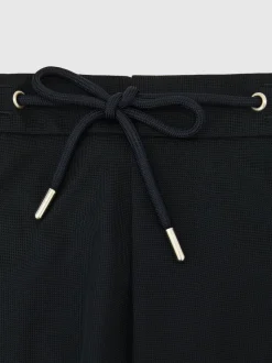 marine - Short texturé Reiss Newmark à cordon de serrage