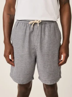 marine - Shorts en Lin Mélange à taille élastique