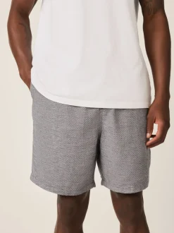 marine - Shorts en Lin Mélange à taille élastique