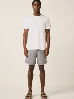 marine - Shorts en Lin Mélange à taille élastique