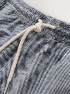 marine - Shorts en Lin Mélange à taille élastique