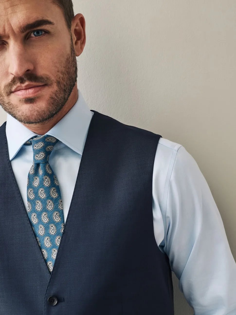 marine - Signature Cerutti ! Gilet de costume 00% en laine italienne