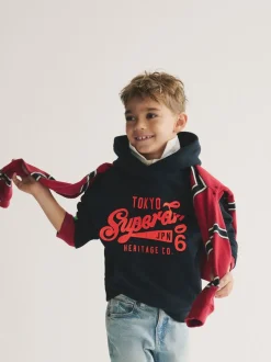 marine - Superdry Logo Sweat-shirt à capuche