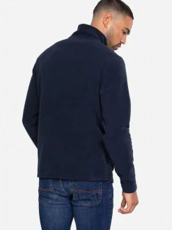 marine - Sweat en polaire Threadbare quart zippé