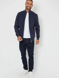 marine - Threadbare Sweat-shirt zippé à quart de tour