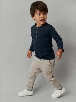 marine - T-shirt à manches longues Henleys (3mths-7yrs)