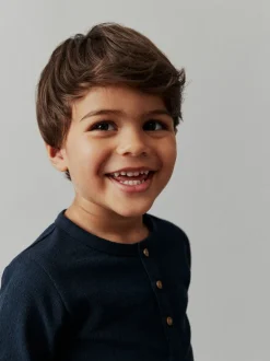 marine - T-shirt à manches longues Henleys (3mths-7yrs)