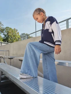 marine - Veste brodée Varsity (3-16ans)