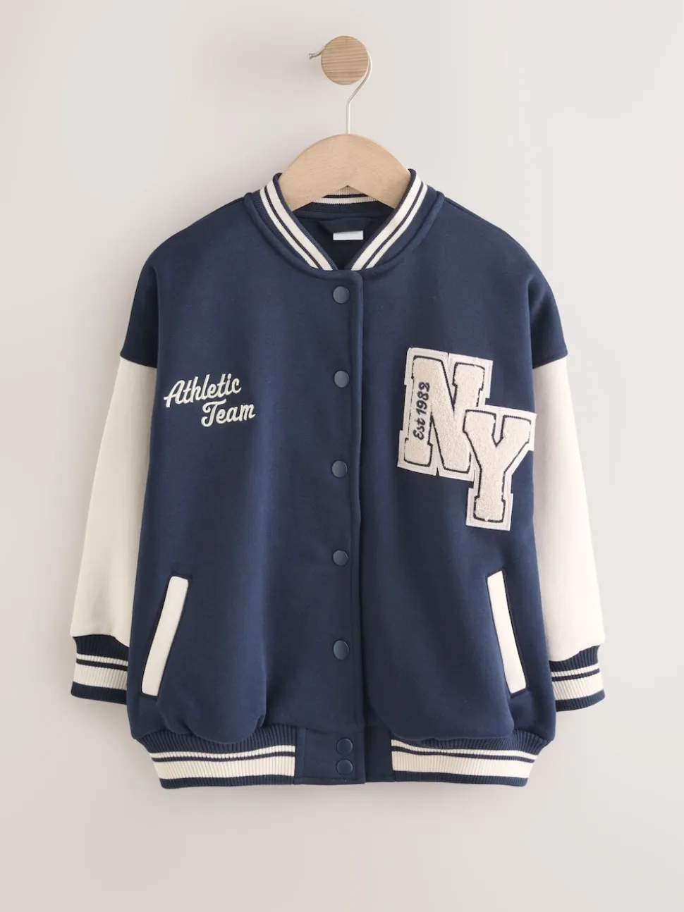 marine - Veste brodée Varsity (3-16ans)