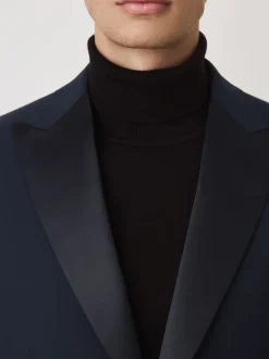 marine - Veste de costume de smoking Motionflex en laine Blend habillé