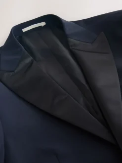 marine - Veste de costume de smoking Motionflex en laine Blend habillé