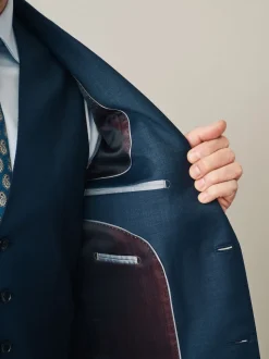 marine - Veste de Costume Coupe ajustée Signature Cerutti 100% laine italienne