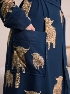 Marine Hamish the Highland Cow - Robe de chambre légère douillette