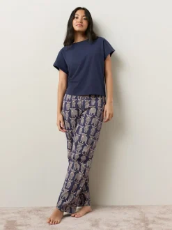 Marine Hamish the Highland Cow - Pyjama à manches courtes