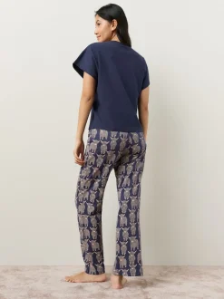 Marine Hamish the Highland Cow - Pyjama à manches courtes