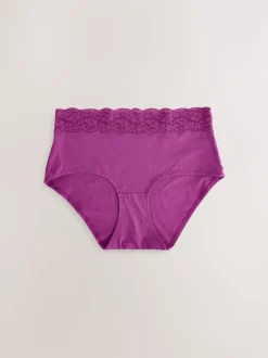 Marine Paisley - Lot de 4 culottes en coton et dentelle