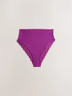 Marine Paisley - Lot de 4 culottes en coton et dentelle