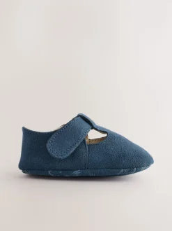 Marine Suede - Leather Bébé T-Bar Chaussures (0-24mths)