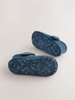 Marine Suede - Leather Bébé T-Bar Chaussures (0-24mths)