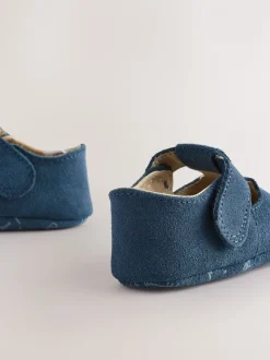 Marine Suede - Leather Bébé T-Bar Chaussures (0-24mths)