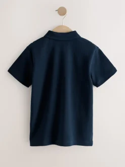 Marine/Blanc - Chemise en jersey à manches courtes à rayures verticales (3-16ans)