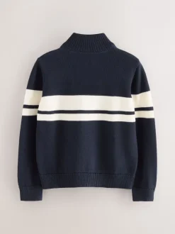 Marine/Blanc - Pull Superdry en maille