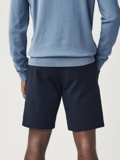 Marine/Charbon - Ajustement droit - Short chino extensible 2 Pack