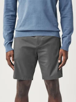 Marine/Charbon - Ajustement droit - Short chino extensible 2 Pack