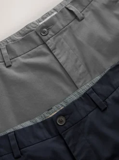 Marine/Charbon - Slim Fit (Slim Fit) - Short chino extensible 2 Pack