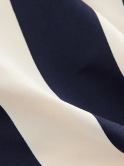 Marine/Crème - Maillot de bain gainant le ventre froncé