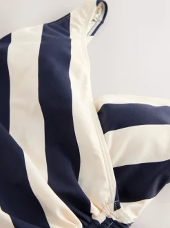 Marine/Crème - Maillot de bain gainant le ventre froncé