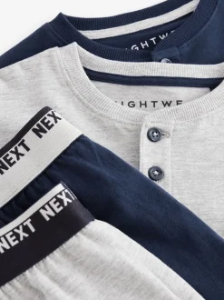 Marine/Gris - Lot de 2 pyjamas à manches longues (3-16ans)