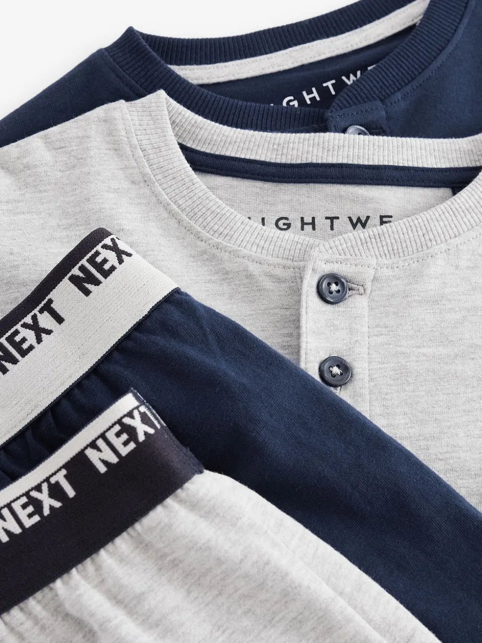 Marine/Gris - Lot de 2 pyjamas à manches longues (3-16ans)