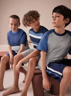 Marine/Gris - Pyjama court 3 Pack (3-16ans)