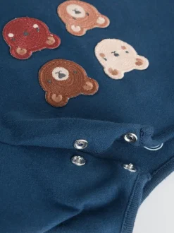 Marine/marron motif ours - Hauts et Leggings 6 pièces bébé (0mois-3ans)