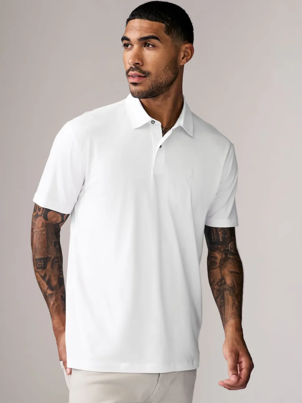 Marine/Marron/Gris/Blanc/Vert sauge Vert - Ajustement régulier - Polo en jersey Manches courtes 5 Pack