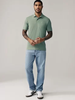 Marine/Noir/Gris/Blanc/Vert sauge Vert - Slim Fit (Slim Fit) - Polo en jersey Manches courtes 5 Pack