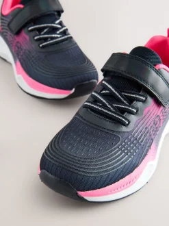 Marine/Rose - Baskets à lacets élastiques