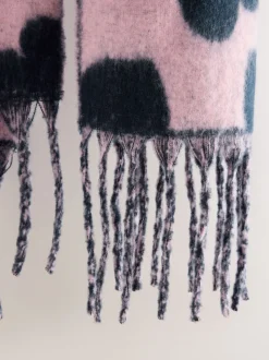 Marine/Rose - Écharpe couverture épaisse à imprimé cœur