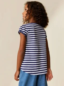 Marine/White Stripe - T-shirt à pochettes Daisy (1.5-16ans)