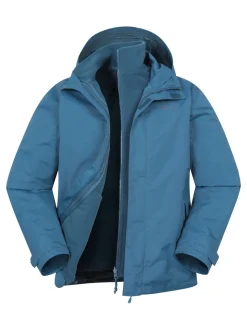 Marl bleu - Mountain Warehouse Mens Fell 3-In-1 Veste résistante à l'eau