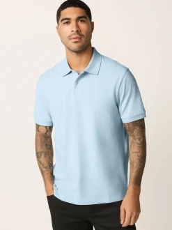 Marl bleu clair - Ajustement régulier - Polo Manches courtes Pique