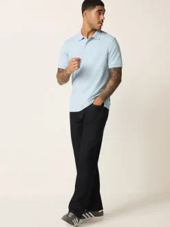 Marl bleu clair - Slim Fit (Slim Fit) - Polo Manches courtes Pique