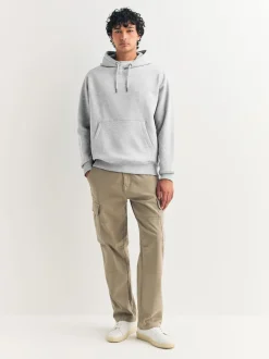 Marl gris - Ajustement régulier - Sweat-shirt à capuche en jersey riche en coton épais