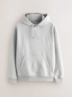 Marl gris - Ajustement régulier - Sweat-shirt à capuche en jersey riche en coton épais